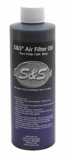 S&S Cycle - S&S Cycle Filter Oil (Blue) - 8 oz Bottle - 106-1164