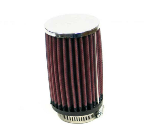 K&N Engineering - K&N Engineering Clamp-On Custom Round Straight Air Filter - Chrome End Cap - RC-0412