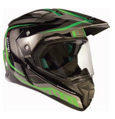 Zoan - Zoan Synchrony Duo-Sport Tourer Graphics Snow Helmet with Electric Shield - XF-50-10331306 - Green - 2XL