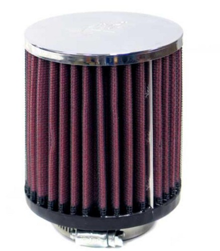 K&N Engineering - K&N Engineering Universal Round Straight Air Filter - Chrome End Cap - RC-0500