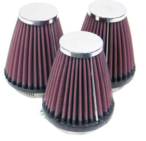 K&N Engineering - K&N Engineering Universal Round Tapered Air Filter - Chrome End Cap - RC-1203