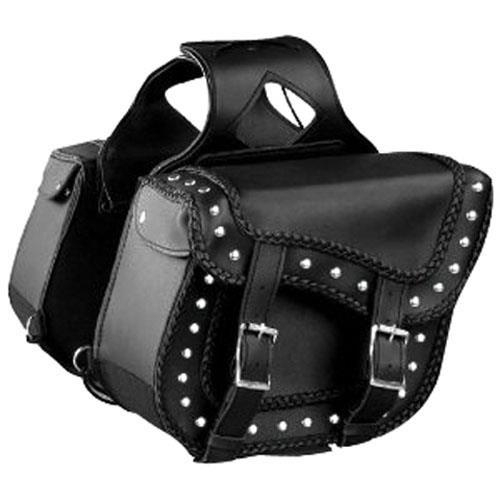 Mossi - Mossi Zip-Off Quick Release Saddle Bag with Braided Seams - Studded - BCS-920