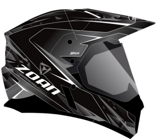 Zoan - Zoan Synchrony Duo-Sport Hawk Graphics Snow Helmet with Electric Shield - 521-543SN/E - Silver - X-Small