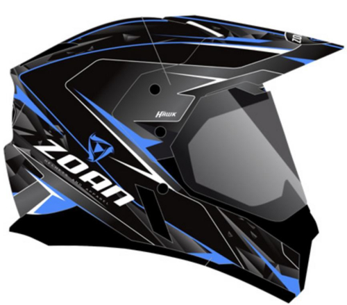 Zoan - Zoan Synchrony Duo-Sport Hawk Graphics Snow Helmet with Electric Shield - 521-515SN/E - Blue - Medium