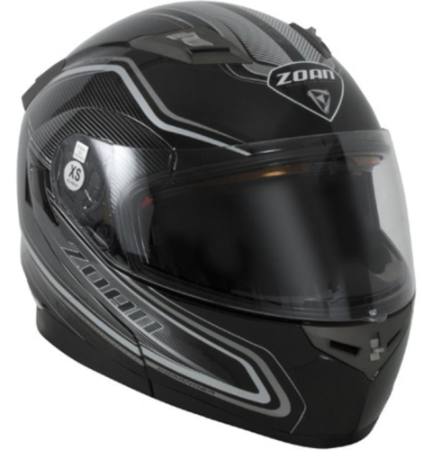 Zoan - Zoan Flux 4.1 Commander Graphics Snow Helmet with Electric Shield - 137-126SN/E - Silver - Large