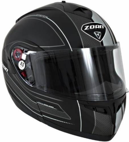 Zoan - Zoan Optimus Raceline Graphics Snow Helmet with Electric Shield - 138-188SN/E - Matte Black/Silver - 2XL