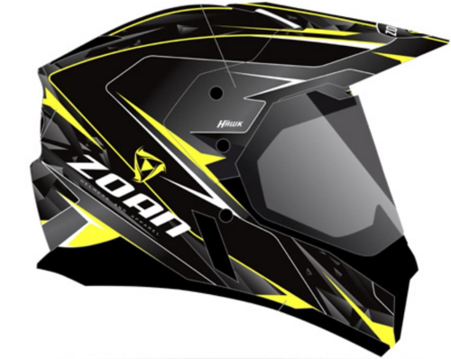 Zoan - Zoan Synchrony Duo-Sport Hawk Graphics Snow Helmet with Electric Shield - 521-538SN/E - Yellow - 2XL