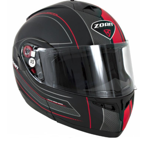 Zoan - Zoan Optimus Raceline Graphics Snow Helmet with Electric Shield - 138-103SN/E - Matte Black/Red - X-Small