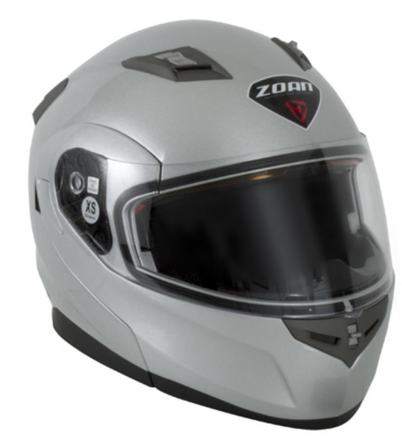 Zoan - Zoan Flux 4.1 Solid Snow Helmet with Electric Shield - 037-023SN/E - Silver - X-Small