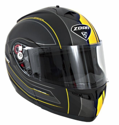 Zoan - Zoan Optimus Raceline Graphics Snow Helmet with Electric Shield - 138-144SN/E - Matte Black/Yellow - Small