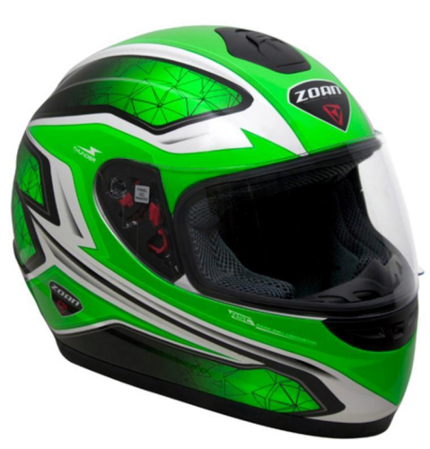 Zoan - Zoan Thunder Electra Graphics Snow Youth Helmet with Electric Shield - 223-152SN/E - Green - Large