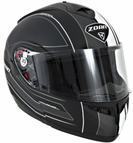 Zoan - Zoan Optimus Raceline Graphics Snow Helmet with Electric Shield - 138-193SN/E - Matte Black/White - X-Small