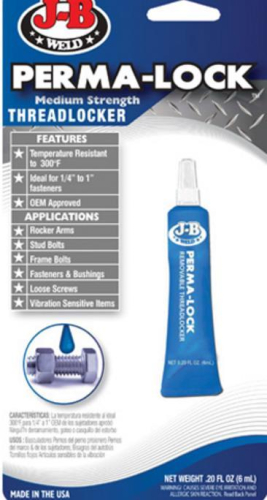 JB Weld - JB Weld Perma-Lock Medium Strength Threadlocker - 6ml. (Blue) - 24206