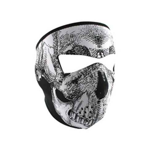 Zan Headgear - Zan Headgear Full Face Mask - WNFMT002 - Black/White Skull - OSFM