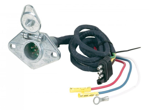 Hopkins Towing Solutions - Hopkins Towing Solutions 4-Wire Flat to 6 Pole Round Metal Adapter - 47165