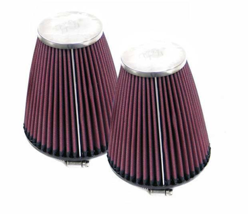 K&N Engineering - K&N Engineering Universal Round Tapered Air Filter - Chrome End Cap - RC-1202