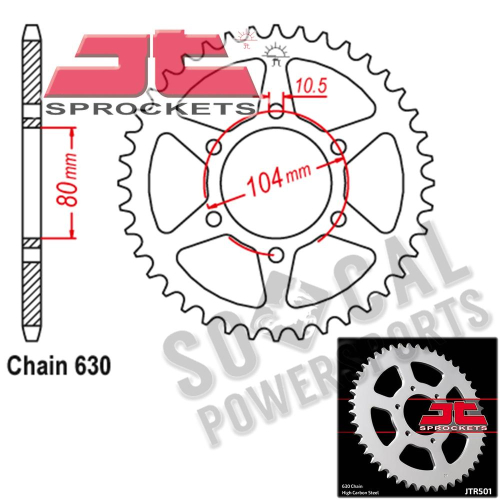 JT Sprockets - JT Sprockets Steel Rear Sprocket - 37T - JTR501.37