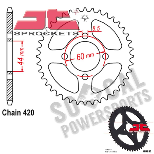 JT Sprockets - JT Sprockets Steel Rear Sprocket - 43T - JTR832.43