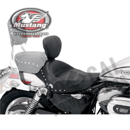 Mustang - Mustang Wide Touring Studded Solo Seat with Driver Backrest - 79437