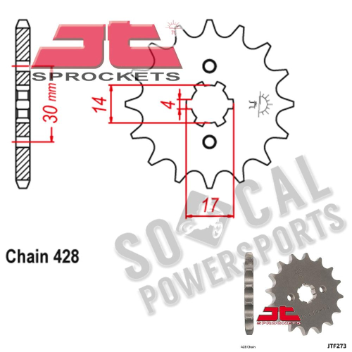 JT Sprockets - JT Sprockets Steel Front Sprocket - 13T - JTF273.13