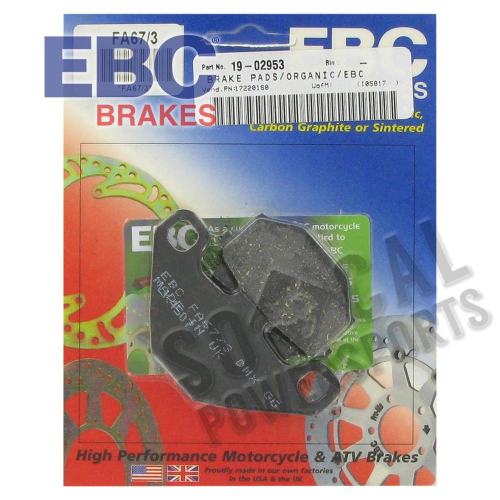 EBC - EBC Organic Brake Pads - FA67/3