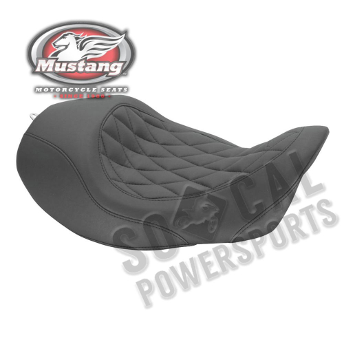 Mustang - Mustang Wide Tripper Forward Solo Seat - Diamond Stitch - Black - 76710