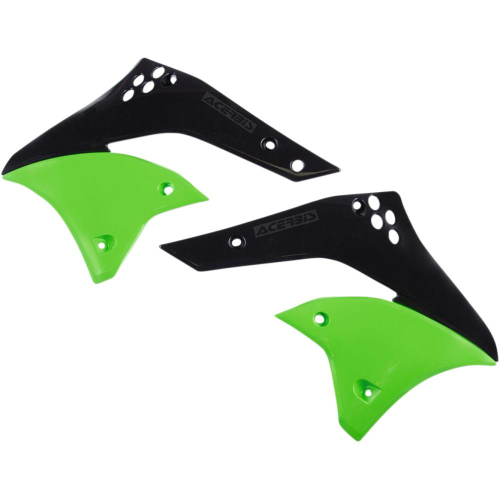 Acerbis - Acerbis Radiator Shrouds - Black/Green 06 - 2043740215