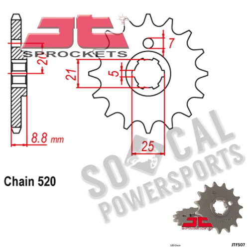 JT Sprockets - JT Sprockets Steel Front Sprocket - 13T - JTF507.13