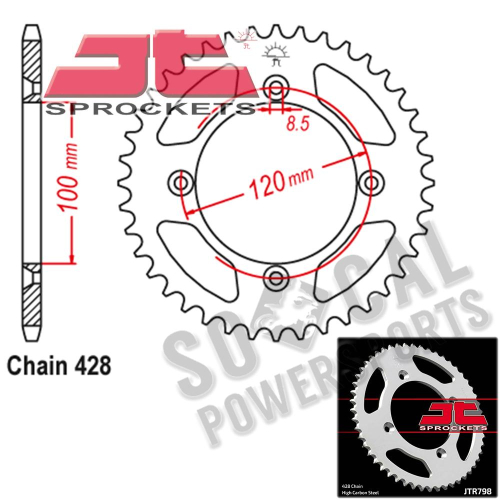 JT Sprockets - JT Sprockets Steel Rear Sprocket - 50T - JTR798.50