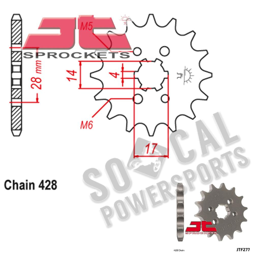 JT Sprockets - JT Sprockets Steel Front Sprocket - 13T - JTF277.13