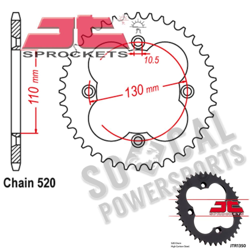 JT Sprockets - JT Sprockets Steel Rear Sprocket - 39T - JTR1350.39