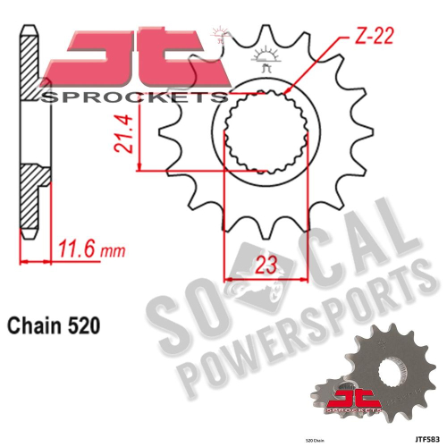 JT Sprockets - JT Sprockets Steel Front Sprocket - 13T - JTF583.13