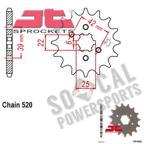 JT Sprockets - JT Sprockets Steel Front Sprocket - 14T - JTF1265.14