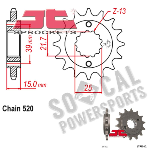 JT Sprockets - JT Sprockets Steel Front Sprocket - 14T - JTF1042.14