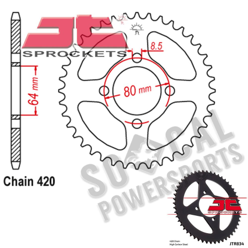 JT Sprockets - JT Sprockets Steel Rear Sprocket - 36T - JTR834.36