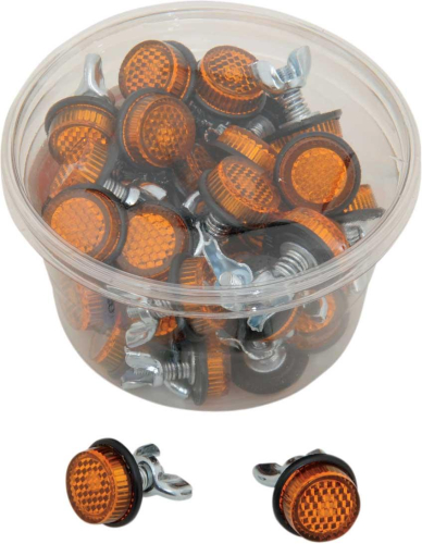 Chris Products - Chris Products Mini License Plate Reflectors - Amber - CH40A