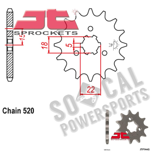 JT Sprockets - JT Sprockets Steel Front Sprocket - 14T - JTF1445.14