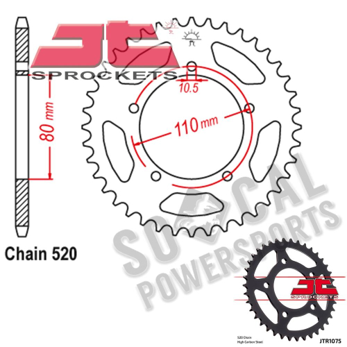 JT Sprockets - JT Sprockets Steel Rear Sprocket - 39T - JTR1075.39