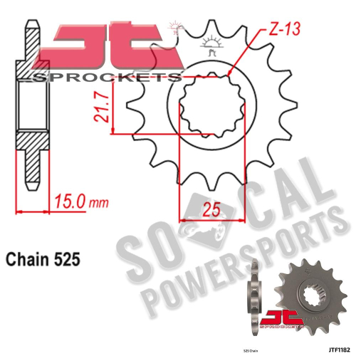 JT Sprockets - JT Sprockets Steel Front Sprocket - 14T - JTF1182.14