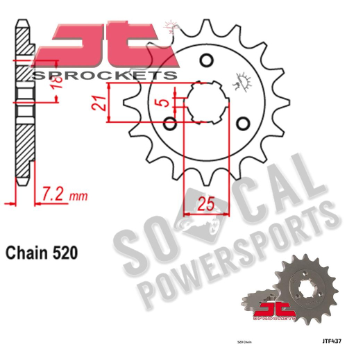 JT Sprockets - JT Sprockets Steel Front Sprocket - 15T - JTF437.15