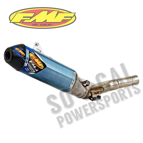 FMF Racing - FMF Racing Factory 4.1 RCT Slip-On - Blue Anodized Titanium Muffler - Titanium Midpipe - Carbon Endcap - 044409