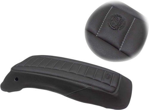 Mustang - Mustang Saddlebag Lid Cover - Deluxe Black/Gray - 77640GM