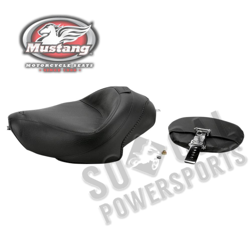 Mustang - Mustang Wide Touring Vintage Solo Seat with Driver Backrest - 79429