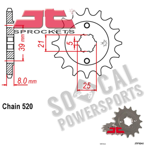 JT Sprockets - JT Sprockets Steel Front Sprocket - 14T - JTF1041.14