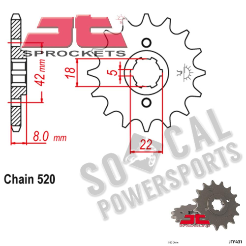 JT Sprockets - JT Sprockets Steel Front Sprocket - 12T - JTF431.12