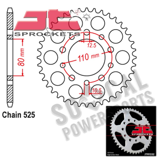 JT Sprockets - JT Sprockets Steel Rear Sprocket - 40T - JTR1332.40