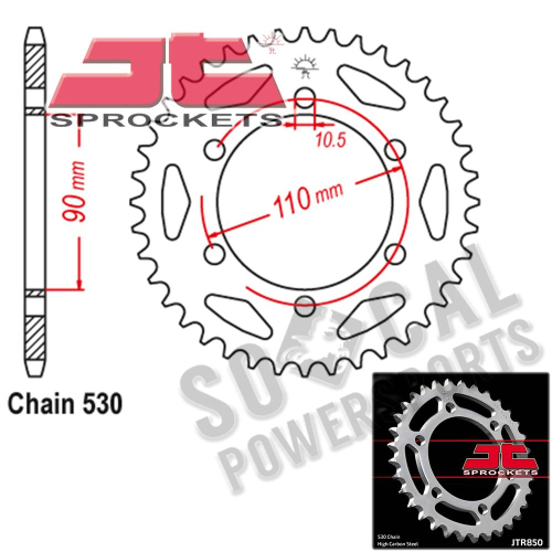 JT Sprockets - JT Sprockets Steel Rear Sprocket - 34T - JTR850.34