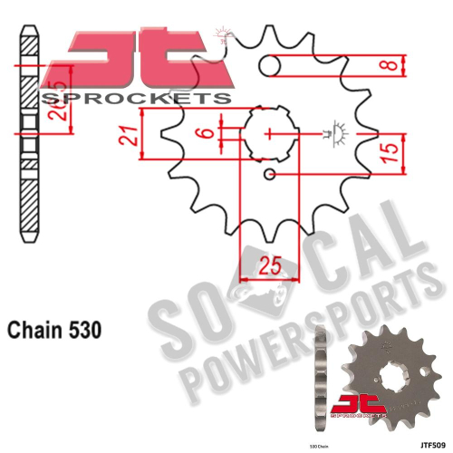 JT Sprockets - JT Sprockets Steel Front Sprocket - 15T - JTF509.15