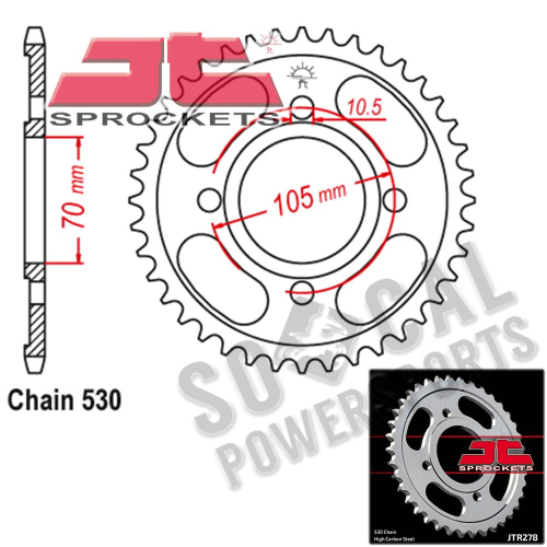 JT Sprockets - JT Sprockets Steel Rear Sprocket - 36T - JTR278.36