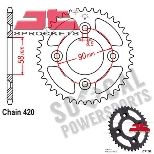 JT Sprockets - JT Sprockets Steel Rear Sprocket - 37T - JTR1213.37